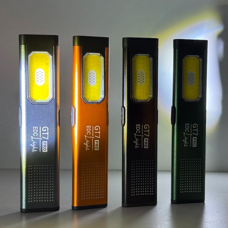 Magnetic Work Light 5 Light Modes 37g Ultra Lightweight EDC Portable Clip On Flashlight for Outdoor Repair with Silicone Switch