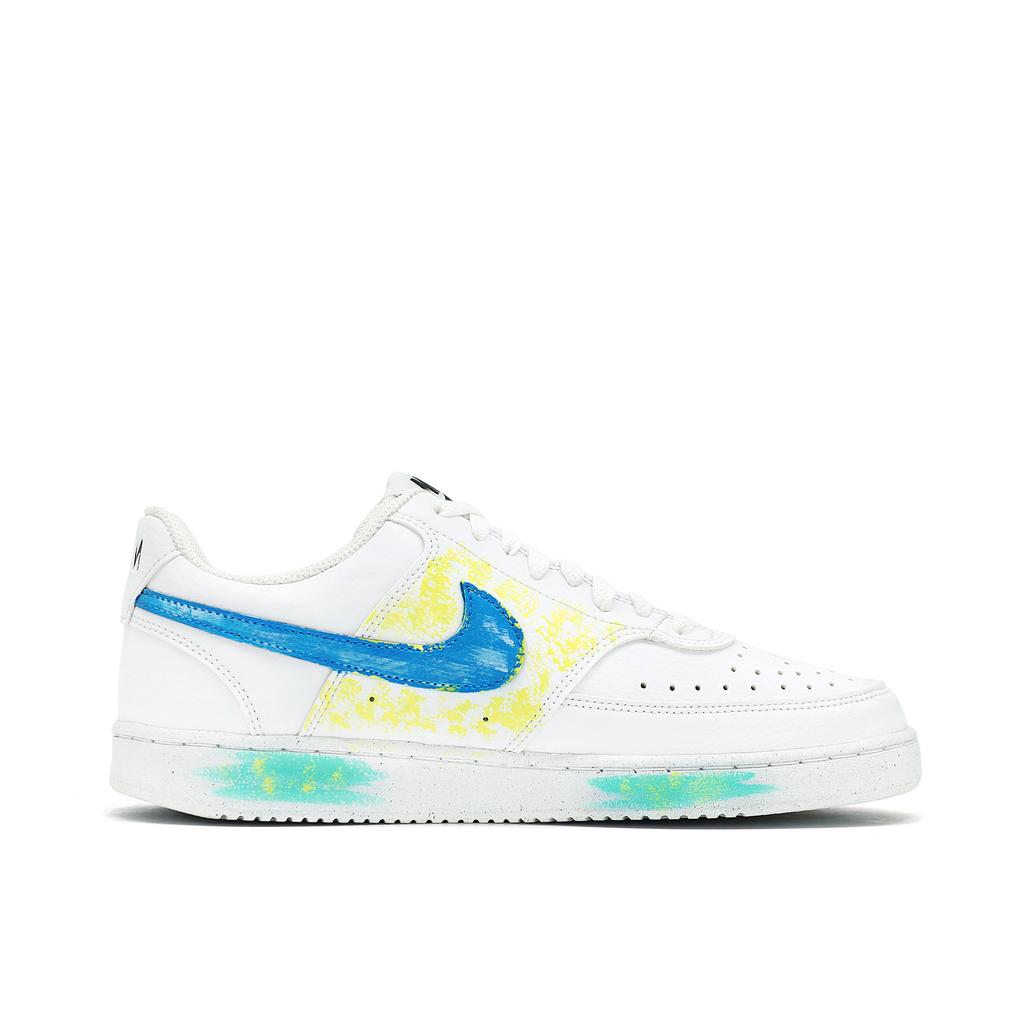Nike Court Vision 1 Dreamy Graffiti Abrasion Resistant Balance Low top Skateboard Shoes Unisex Bright Yellow DH2987-101(Team309- )