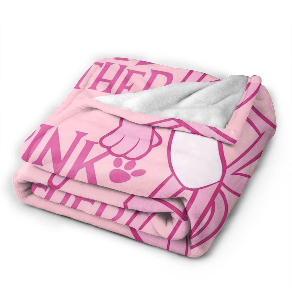 Cute Pinks Panthers Flannel Blankets Leopard Head Cartoon Creative Throw Blankets for Home 200x150cm Quilt,