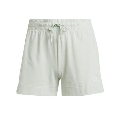 Essentials Sólido Slim Fit Shorts Esportivos Casuais Femininos Parte Inferior Linho-Verde IY4183