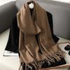 Nytt 62 farger Vinterskjerf for kvinner Langt Varmt Kasjmirskjerf Hijab Ensfarget Dame Sjal Wrap Kvinnelig Pashmina Bandana Hodeskjerf