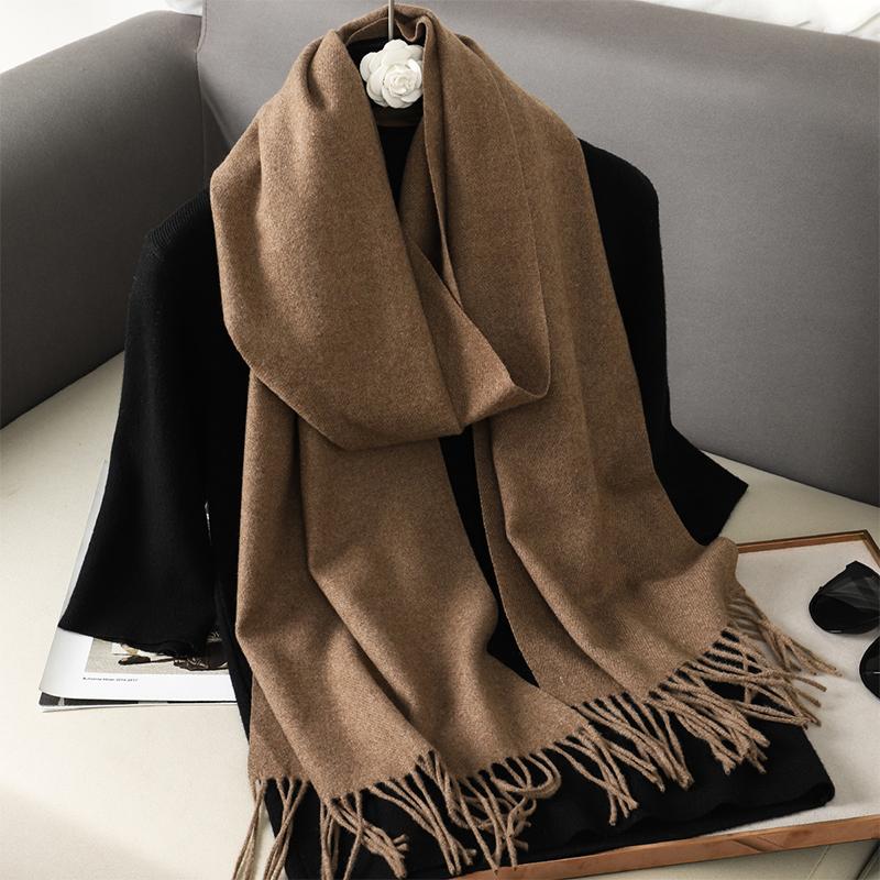 Nytt 62 farger Vinterskjerf for kvinner Langt Varmt Kasjmirskjerf Hijab Ensfarget Dame Sjal Wrap Kvinnelig Pashmina Bandana Hodeskjerf