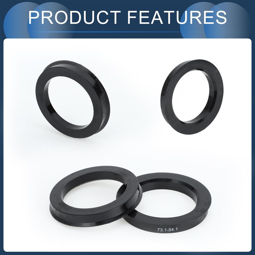 INFINAUTO Hub Centric Ring 54.1mm ID 73.1mm OD Car Wheel Hub Ring ABS Plastic Black 4pcs