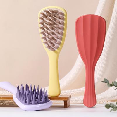 Massage-Haarbürste, ergonomischer langer Griff, weiche Borsten, Handmassagegerät für die Kopfhaut, Männer und Frauen, Shampoo, Haarentwirrungskamm
