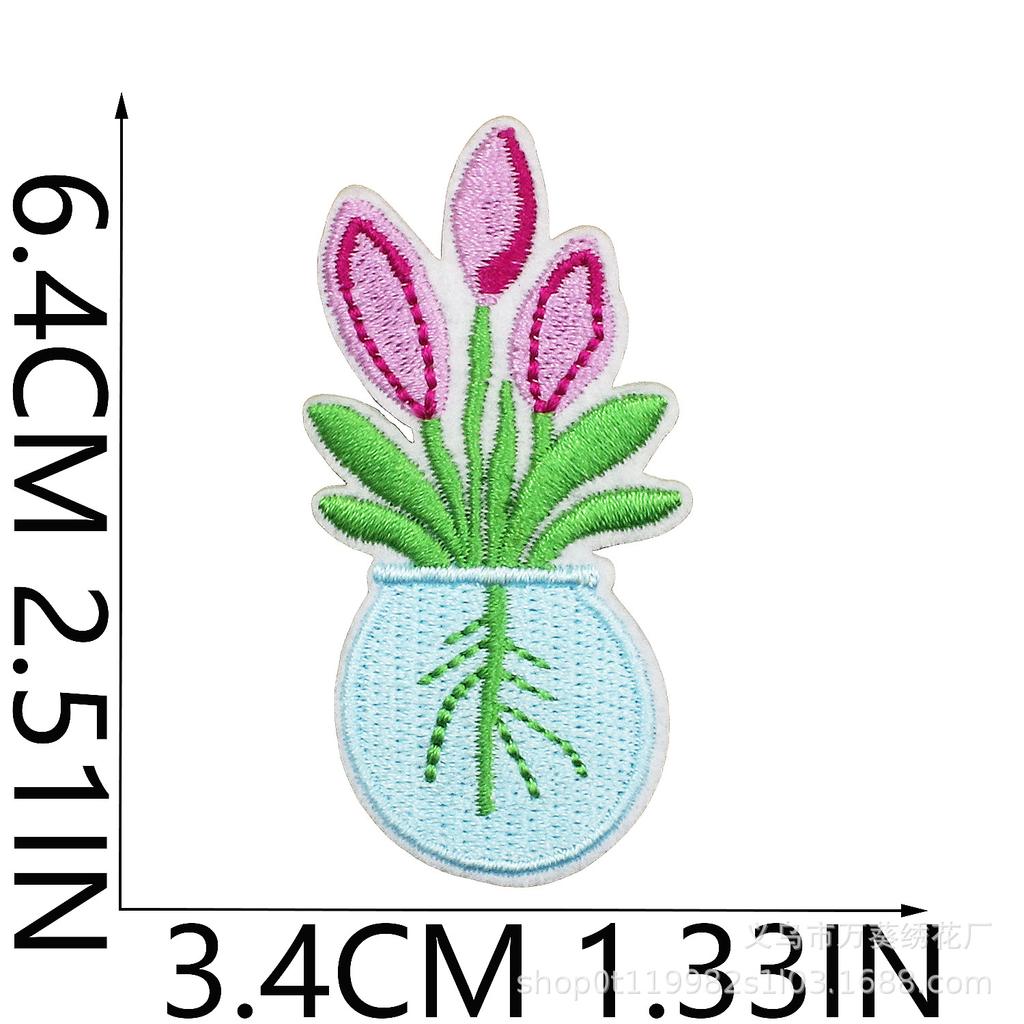 Small Daisy Embroidery Cloth Sticker Cartoon Peony Flower Bag Decoration Computer Embroidery Beautiful Small Red Flower Patch Ironing