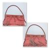J&M DAVIDSON Handtasche Semi Umhängetasche Leder Rosa Carnival Kordelzug Fransen