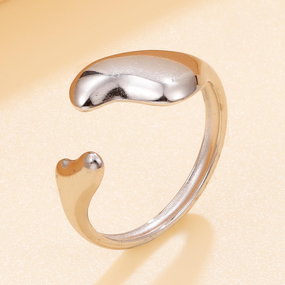 Sweet Fairy Irregular Heart Stainless Steel Ring - 18K Gold Plated Heart-shaped Finger Ring