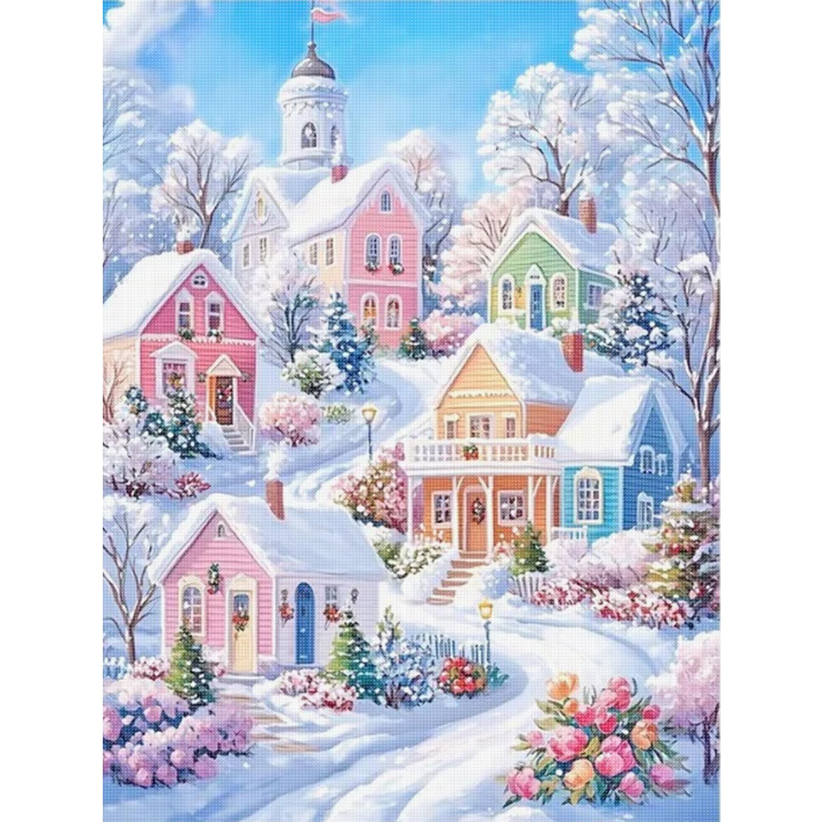 

Winter Cabin Full 11CT DIY Stamped Cross Stitch Kits 40x55cm Embroidery Needlepoint Starter Kits for Adults Home Decor China Mainland