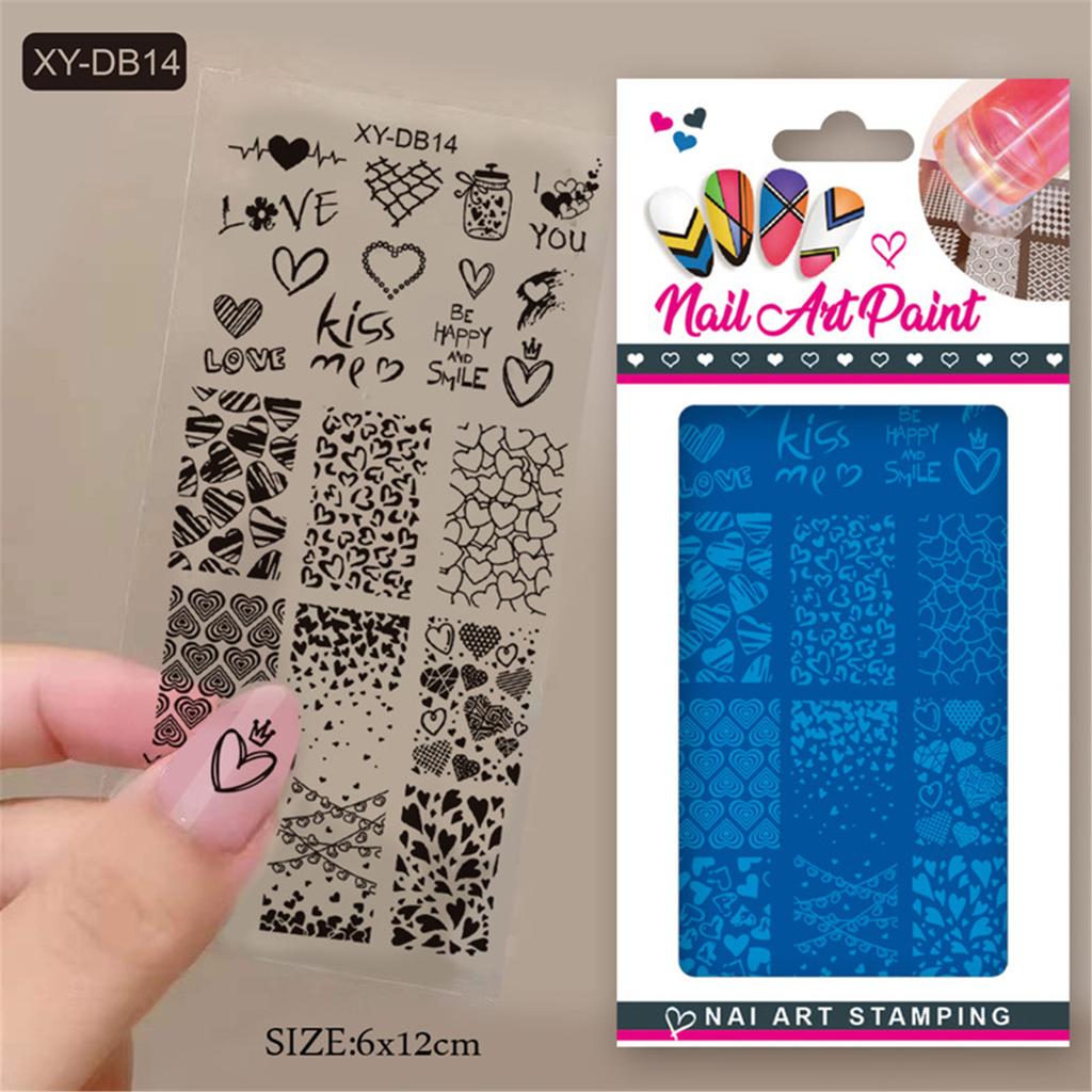 Nail Stamp Plate Nail Art Templates Heart Flower Nail Art Plates for DIY Nail Art Decorations Nails Art Stamping Plates