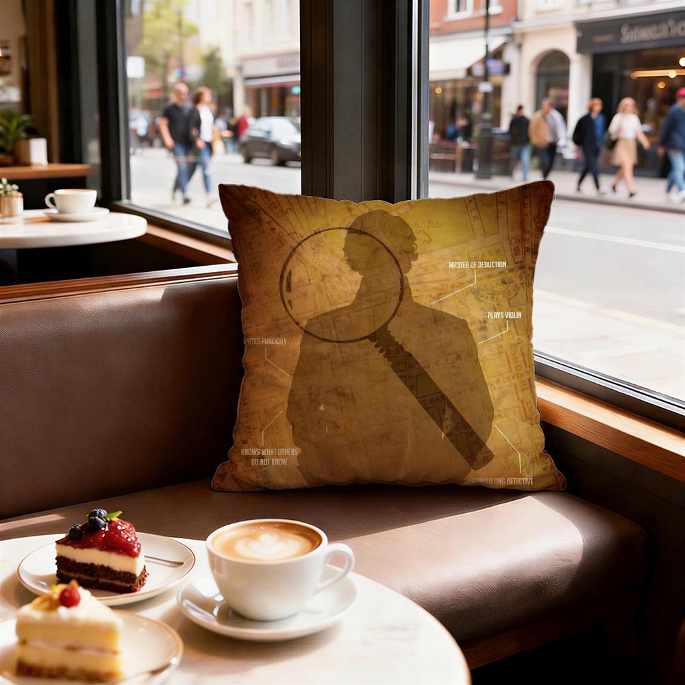 Literary Sherlock Holmes Cushion Cover Decorative Cushions Covers Cover Sofa x Pillow Piece x x Pillowcase