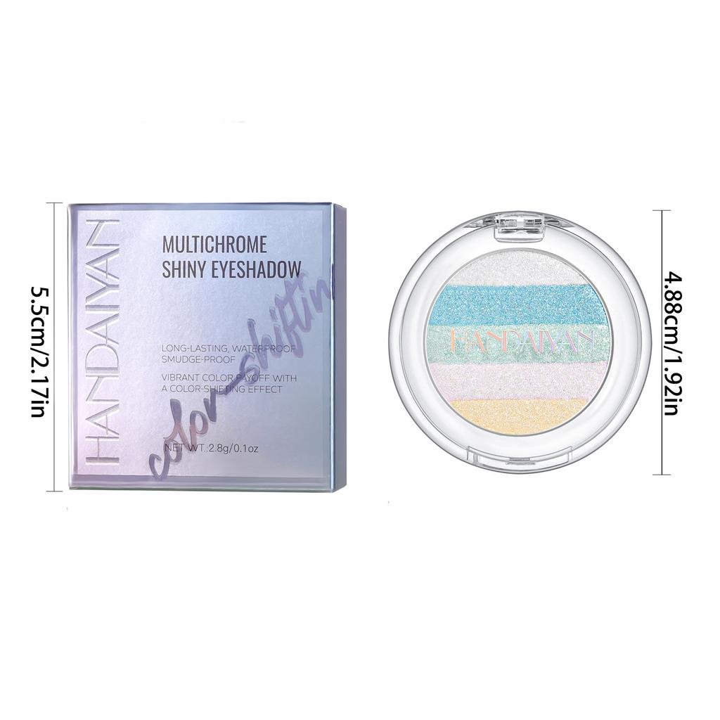 3pcs Gradient Highlighter Palette Set, Chameleon Shimmer Eyeshadow & Face Glow Powder, Iridescent Holographic Makeup Highlight for Cheeks and Eyes