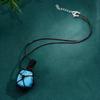 Amethyst Net Bag Pendant Necklace with Irregular Agate Stone Sweater Chain