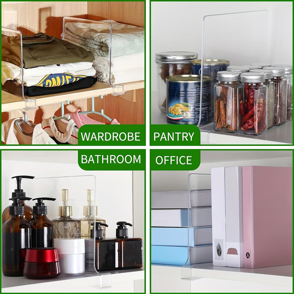 Transparent Closet Shelf for Wardrobe Organizer Cloth Divider Cupboard Bookcase Divider Baffle Acrylic Dividers Shelf Divider