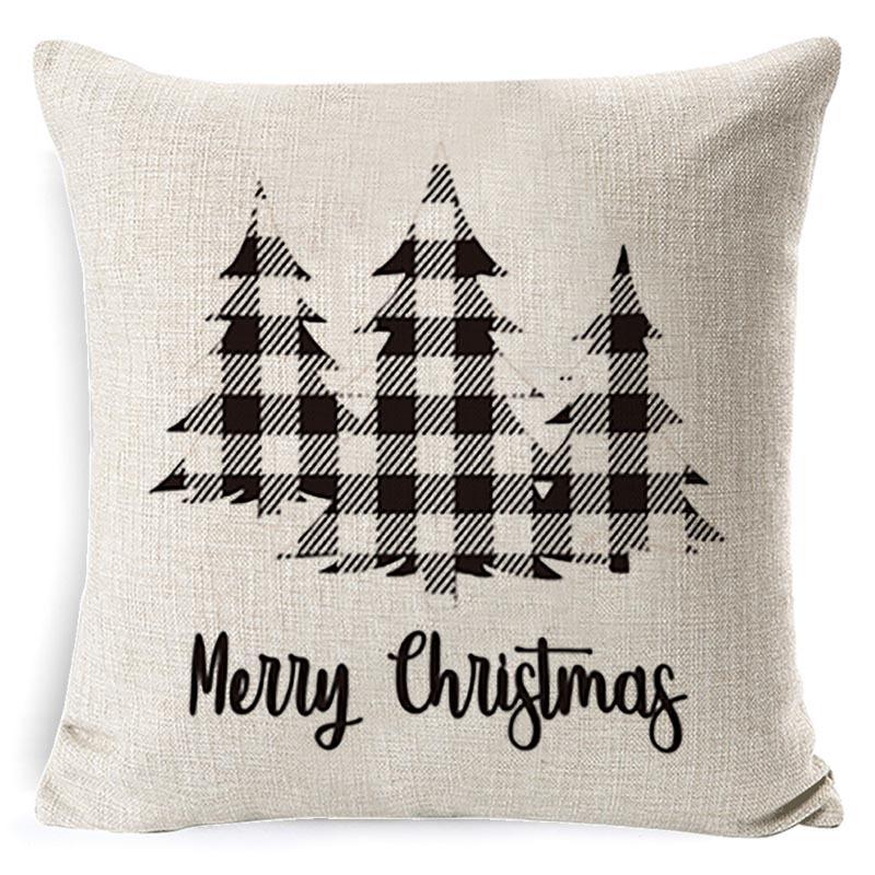 Federa Cuscino di Natale Fiocco di Neve Alce Albero di Natale Stampa Federa Cuscino Stile Nordico