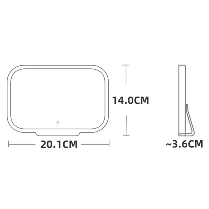 Car Sun Visor Mirror Clip On With LED Light 3 Modes Tabletop Makeup Vanity Mirror for Home Auto