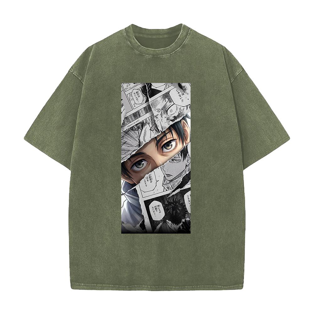 Anime Jujutsu Kaisen Okkotsu Yuta Graphic T Shirt Men Women Washed Cotton Tshirts Vintage Casual Clothing Harajuku Male T-shirt
