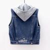 Denim Vest Women's Spring Autumn Clothes Sleeveless Wild Tops Short Hooded Jacket Women Denim Jeans Vest Jacket Female
