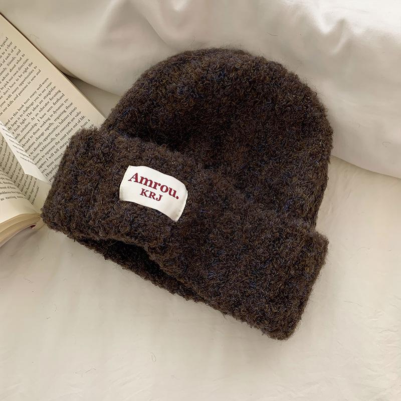Knitted Hat for Women In Autumn and Winter Students' Thickened Warm Headband Ear Protection Cold Hat Small Woolen Hat Showing Face Trendy