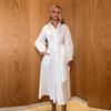 Women's Shirt Dress Turndown Collar Long Sleeve Waist Cinching Casual Temperamen Dress Commute Solid Color Slim Long Shirt 2025 Summer