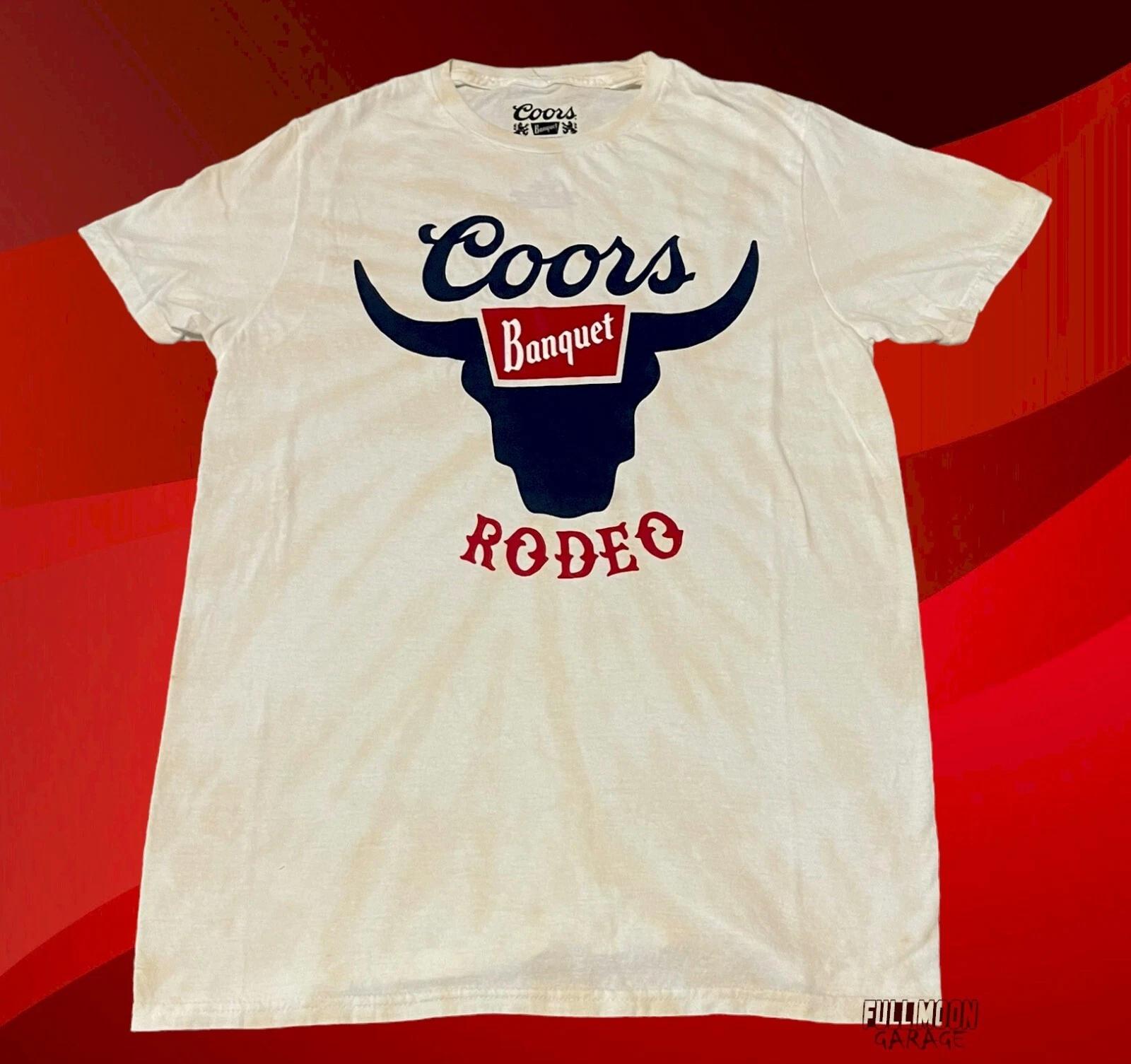New Coors Rodeo Bull Horns Banquet 1873 Tie Dye Classic Men s Vintage T-Shirt S