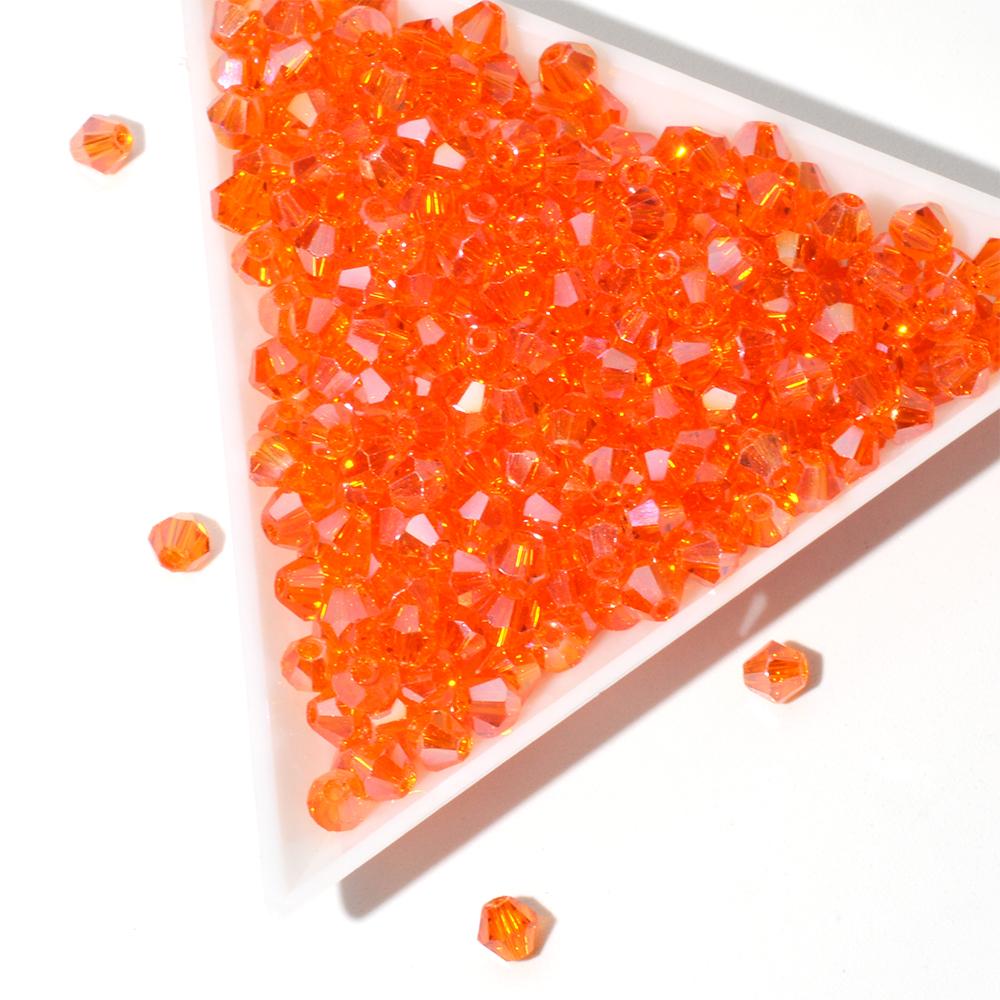 

4 мм AB кольорове покриття біконусної форми австрійські кристали бісеру розпірка вільні намистини для DIY ювелірні вироби браслет намисто виготовлення 100pcs/bag