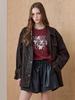 Maxza Pitch-Finished Cracked Faux Leather Work Jacket