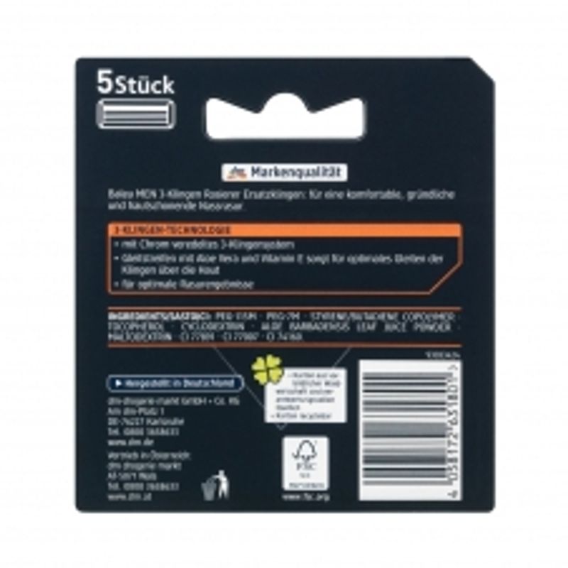 5er-Pack Balea Man 3-Klingen Ersatzklingen