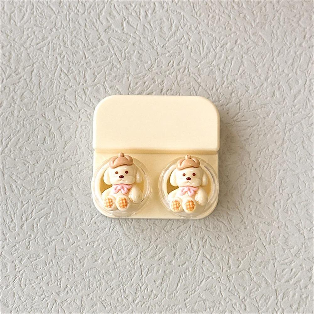 Cartoon Lens Box With Tweezers Drawer-Style Lens Case Portable Contact Lens Case  Travel