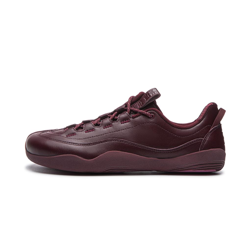 Li Ning Cushioning, Wear Resistant Low top Casual Shoes Unisex Burgundy Red AZGW199-4
