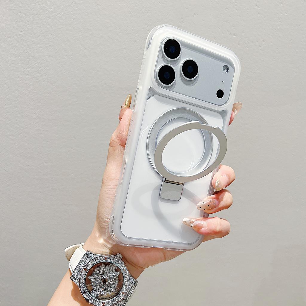 For iPhone 17 Pro Max Case Compatible with MagSafe Kickstand Clear TPU PC Phone Back Cover