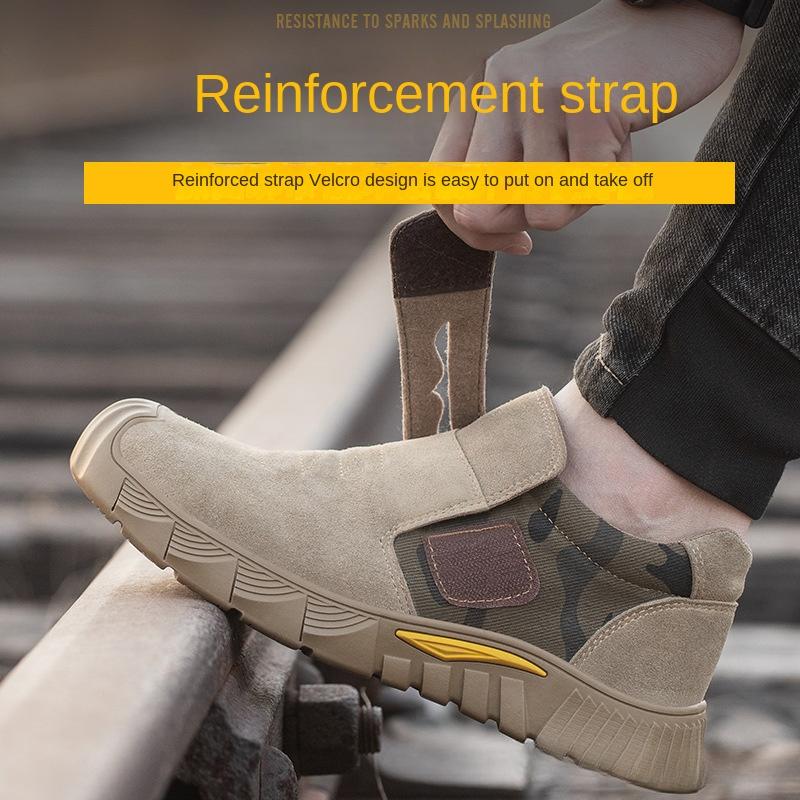 

Обувь для страхования труда Мужская обувь для электросварки с защитой от проколов и ударов Расширенная стальная подошва Обувь для строительства на стальных пластинах 46