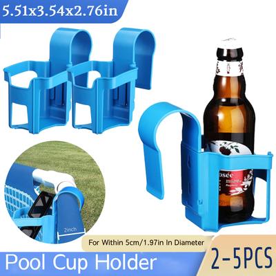 Poolside Cup Holder for Above Ground Pools Pool Cup Holder No Spill Drink Holder for 2 Inch Or Less Poolside Round Top Bar