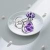 Herzförmiger Katzen-Ohrknochen-Stecker Piercing Schmuck mit lila Zirkon G23 Titan - Designer-Stil, Modisch, Schlicht.