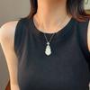 Jade White Ice Light Natural White Chalcedony Pendant Agate Pendant, Real Shot