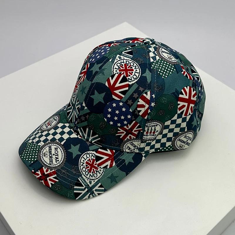 UK Flag Versatile Men Women Baseball Hats Cotton Letter New Classic Breathable Colored Pattern Graffiti Fashion Sport Casual