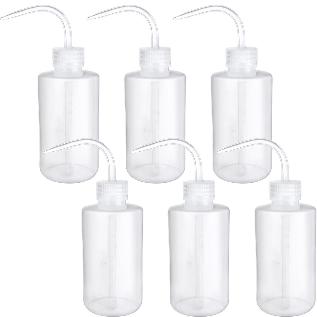 6 Pcs Wash Bottle Plastic Safety Lab Squeeze Bottle Transparent Squirt Squeeze B