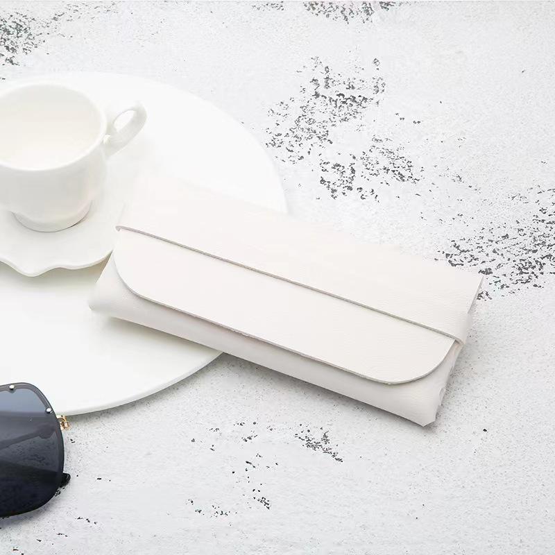 Thickened Leather Open-Mouth Sunglasses & Reading Glasses Dustproof Crossbody Case