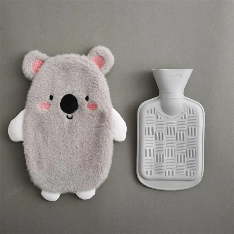1 Piece Hand Warmer Safe Water-filling Hot Water Bottle with Koala Plush Cover Household Items 350ml Hot Water Container Winter