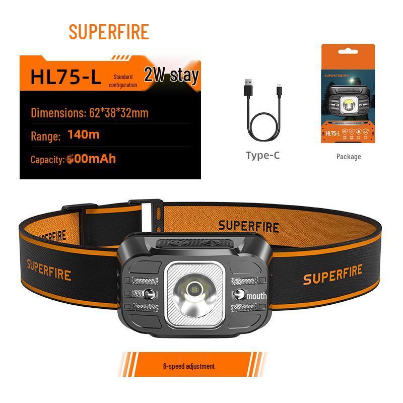 Shenhuo Rechargeable Headlamp with Strong Light and Induction for Outdoor Wilderness and Night Fishing