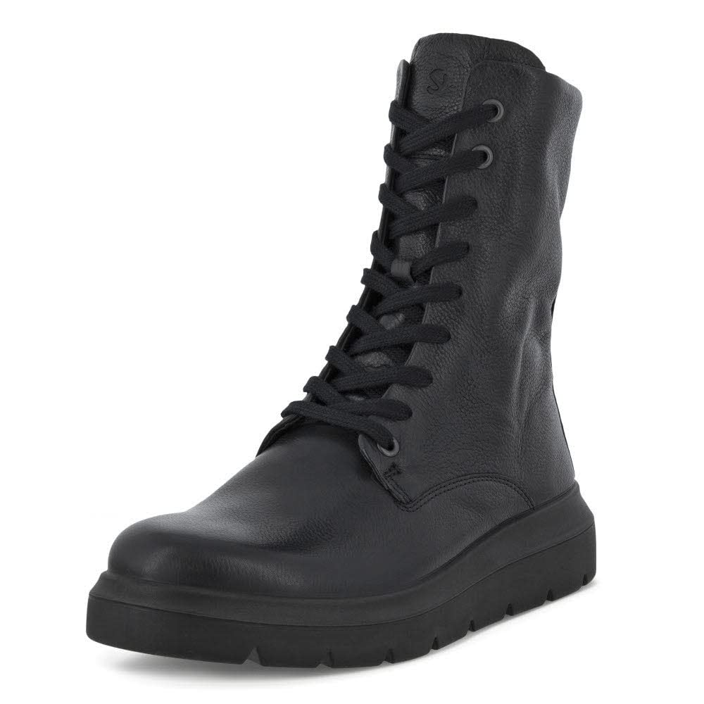 

ECCO NOUVELLE Women s Genuine Leather Short Lace-Up Boots in Black