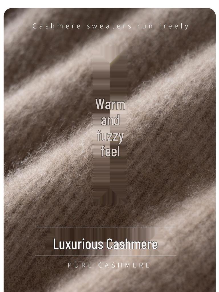 Autumn Winter Twelve-Needle Ribbed Cashmere Sweater Women's Warm Fashion Pullover