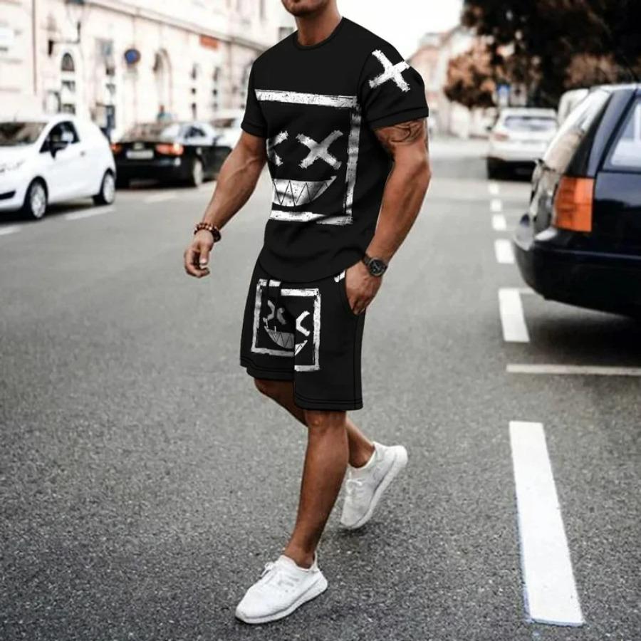 

Summer Men s Sets Shorts Outfits Male Clothing Street T Shirt Two Piece 3D Print Casual Clothes Oversized O-Neck Beach Tracksuit 6XL