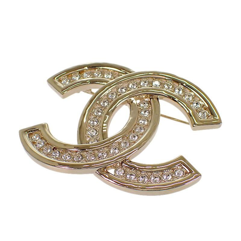 Chanel Brooch Gold metal/Rhinestone Women