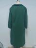 Women's Green Wool Lapel Coat - Autumn/Winter, European/American Style, Beltless, Loose Fit.