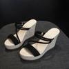 Sandals Sexy Fashion Thick Bottom Open Toe Buckle Strap Black High Heels Woman Shoes Summer 2024 35-42 Large Size