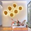 Simple style wooden craft LED wall lamp  round oval shape with light source wall-mounted indoor lighting simple style Simplicity
