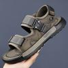 Fashion Mens Casual Leather Sport Slides Men Soft Non-Slip Sandals for Beach Casual Wear Half Drag Comfortable Lightweight Male Slippers