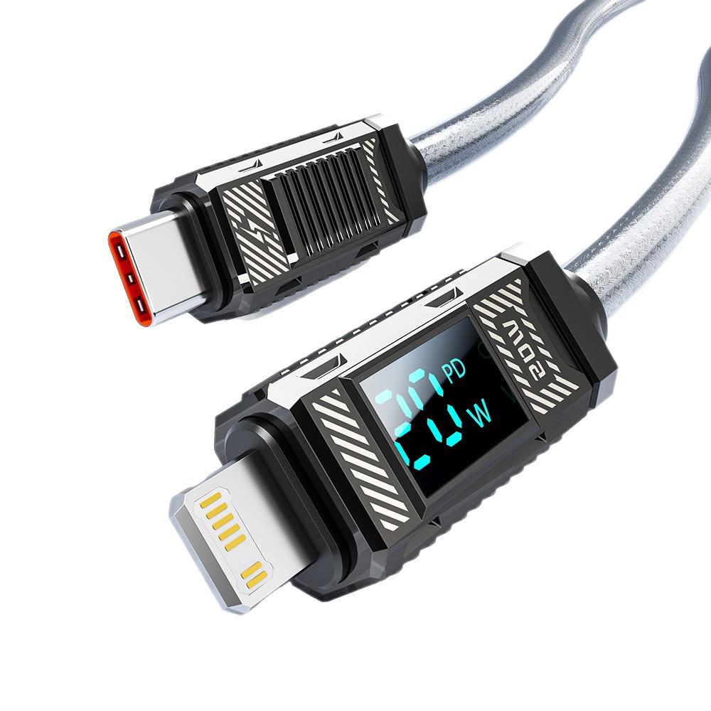 Toocki Zinc Alloy 20W Fast Charging Cable with Digital Display for Apple 14/13
