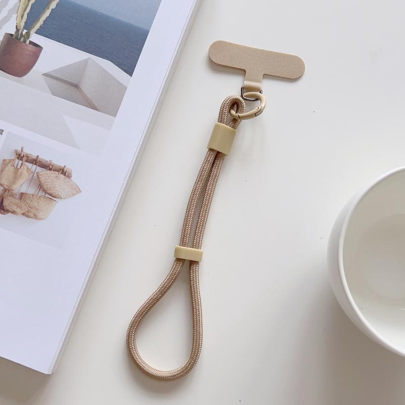 Cordón Simple Color Caramelo para Teléfono Móvil Pulsera Ajustable Cadena para Teléfono Llavero Universal Anti-Pérdida Correa para Teléfono Celular