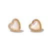 Niche Design Sense Geometric White Shell Square Zircon Earrings New Summer Geometric Earrings Niche Temperament Earrings